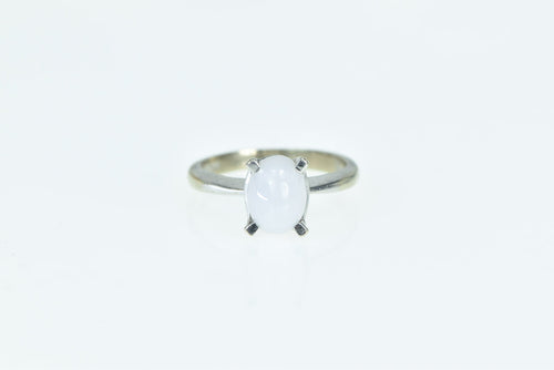 10K Vintage Syn. White Star Sapphire Cabochon Ring White Gold
