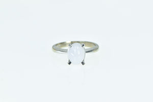 10K Vintage Syn. White Star Sapphire Cabochon Ring White Gold