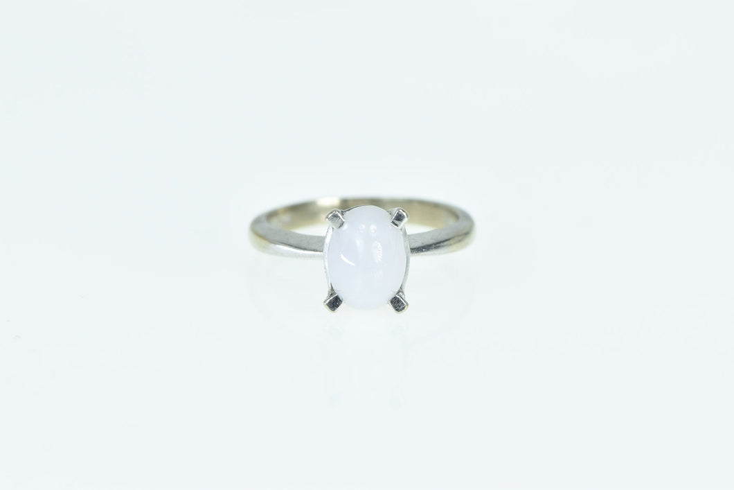 10K Vintage Syn. White Star Sapphire Cabochon Ring White Gold