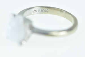 10K Vintage Syn. White Star Sapphire Cabochon Ring White Gold