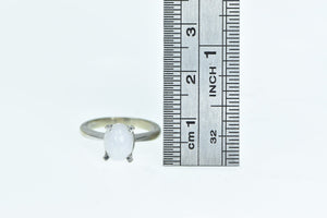10K Vintage Syn. White Star Sapphire Cabochon Ring White Gold