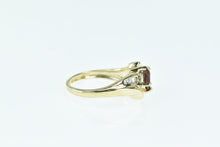Load image into Gallery viewer, 10K Princess Garnet Baguette Diamond Bypass Ring Yellow Gold