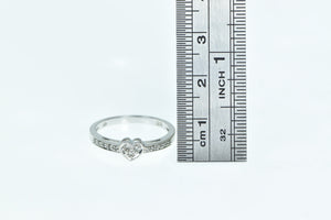 10K Heart Diamond Love Symbol Promise Ring White Gold