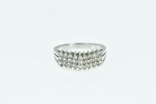 Load image into Gallery viewer, 10K 0.54 Ctw Diamond Squared Vintage Cluster Ring White Gold