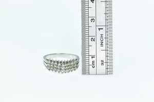 10K 0.54 Ctw Diamond Squared Vintage Cluster Ring White Gold