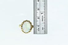 Load image into Gallery viewer, 18K Oval Natural Opal Vintage Cocktail Statement Ring Yellow Gold