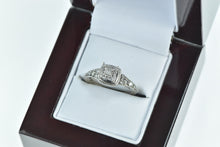 Load image into Gallery viewer, 10K Princess Diamond Halo Engagement Promise Ring White Gold