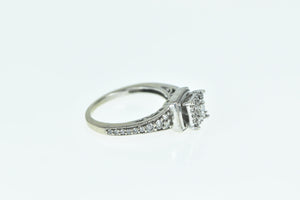 10K Princess Diamond Halo Engagement Promise Ring White Gold