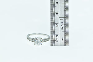 10K Round Vintage Classic Travel Engagement CZ Ring White Gold