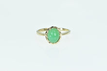 Load image into Gallery viewer, 10K Oval Green Chalcedony Cabochon Vintage Ring Yellow Gold