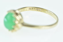 Load image into Gallery viewer, 10K Oval Green Chalcedony Cabochon Vintage Ring Yellow Gold