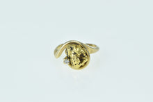 Load image into Gallery viewer, 14K Diamond 22k Gold Textured Nugget Pebble Ring Yellow Gold