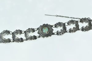 Sterling Silver Ornate Turquoise Southwestern Vintage Bracelet 6.5"