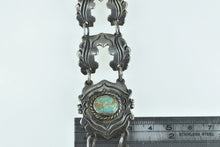 Load image into Gallery viewer, Sterling Silver Ornate Turquoise Southwestern Vintage Bracelet 6.5&quot;