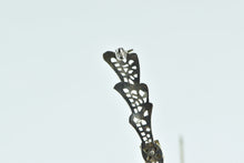 Load image into Gallery viewer, 10K Art Deco Filigree Pink Topaz Ornate Bow Pin/Brooch White Gold