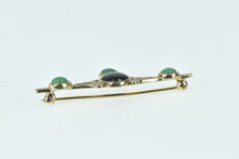 Load image into Gallery viewer, 14K Black Onyx Jade Ornate Bezel Statement Pin/Brooch Yellow Gold