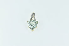 Load image into Gallery viewer, 10K Trillion Syn. Prasiolite Diamond Statement Pendant Yellow Gold