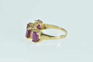 14K Vintage Oval Natural Ruby Statement Ring Yellow Gold