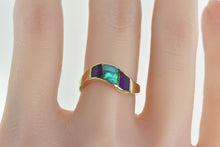 Load image into Gallery viewer, 14K Sugilite Black Opal Southwestern Wavy Ring Yellow Gold