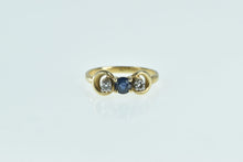 Load image into Gallery viewer, 14K Sapphire Diamond Vintage Chain Statement Ring Yellow Gold