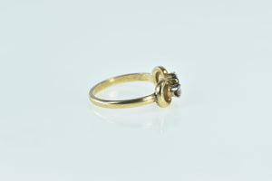 14K Sapphire Diamond Vintage Chain Statement Ring Yellow Gold