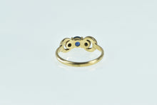 Load image into Gallery viewer, 14K Sapphire Diamond Vintage Chain Statement Ring Yellow Gold