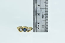 Load image into Gallery viewer, 14K Sapphire Diamond Vintage Chain Statement Ring Yellow Gold