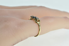 Load image into Gallery viewer, 14K Sapphire Diamond Vintage Chain Statement Ring Yellow Gold
