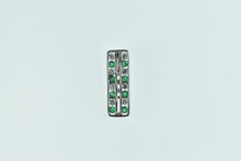 Load image into Gallery viewer, 14K 0.96 Ctw Emerald Diamond Squared Bar Pendant White Gold