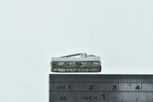 Load image into Gallery viewer, 14K 0.96 Ctw Emerald Diamond Squared Bar Pendant White Gold