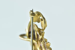 14K Rococo Lion Scroll Victorian Watch Hanger Pin/Brooch Yellow Gold