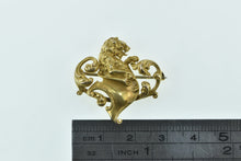 Load image into Gallery viewer, 14K Rococo Lion Scroll Victorian Watch Hanger Pin/Brooch Yellow Gold