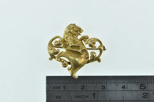 14K Rococo Lion Scroll Victorian Watch Hanger Pin/Brooch Yellow Gold