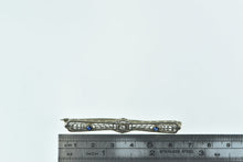 Load image into Gallery viewer, 14K Art Deco Diamond Syn. Sapphire Filigree Pin/Brooch White Gold