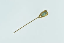 Load image into Gallery viewer, 14K Victorian Ornate Turquoise Shield Stick Pin Yellow Gold