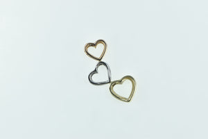 10K Diamond Tri Tone Tiered Heart Love Symbol Pendant Yellow Gold