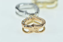 Load image into Gallery viewer, 10K Diamond Tri Tone Tiered Heart Love Symbol Pendant Yellow Gold