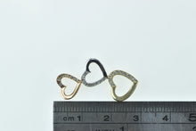 Load image into Gallery viewer, 10K Diamond Tri Tone Tiered Heart Love Symbol Pendant Yellow Gold