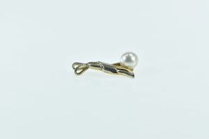 Gold Filled Two Tone Vintage Pearl Classic Simple Pendant