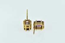 Load image into Gallery viewer, 10K Purple Tourmaline Vintage Solitaire Stud Earrings Yellow Gold