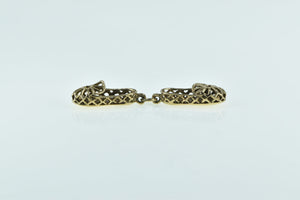 9K Ornate Filigree Crochet Slipper Shoe Charm/Pendant Yellow Gold
