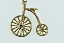 Load image into Gallery viewer, 9K 3D Articulated Penny Farthing Bicycle Charm/Pendant Yellow Gold