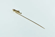 Load image into Gallery viewer, 14K Victorian Garnet Diamond Seed Pearl Ornate Stick Pin Yellow Gold