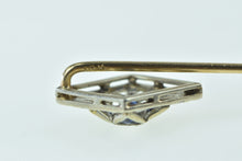 Load image into Gallery viewer, 14K Art Deco Diamond Syn. Sapphire Square Star Stick Pin Yellow Gold