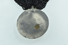 Load image into Gallery viewer, Basemetal Tibetan Layered Beaded Inlay Medallion Necklace 15.5&quot;