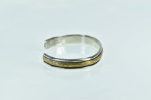 Load image into Gallery viewer, Sterling Silver Bronze Accent Leaf Pattern Statement Cuff Bracelet 6.5&quot;
