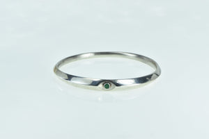 Sterling Silver Vintage Emerald Ornate Ridged Bangle Bracelet 8"