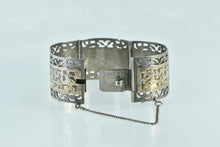 Load image into Gallery viewer, Sterling Silver 14k Gold Incan Tribal Motif Ornate Filigree Bracelet 6.5&quot;