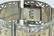 Load image into Gallery viewer, Sterling Silver 14k Gold Incan Tribal Motif Ornate Filigree Bracelet 6.5&quot;