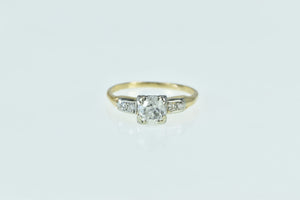 14K 0.75 Ctw 40's Old Mine Diamond Engagement Ring Yellow Gold